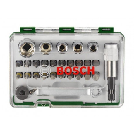 27 ks sada 1/4 bitů Bosch (2 607 017 562) s ráčnou, nová