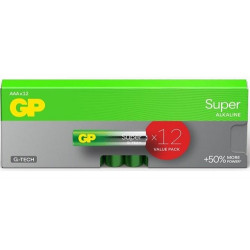 10 ks alkalická AAA tužková baterie GP G-Tech Value Pack, nová